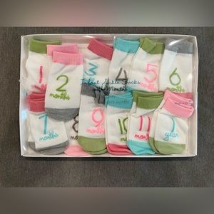 Baby First year monthly milestone socks